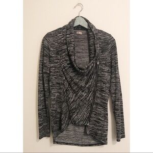 Hollister Asymmetrical Zip Wrap Cardigan Dark Gray